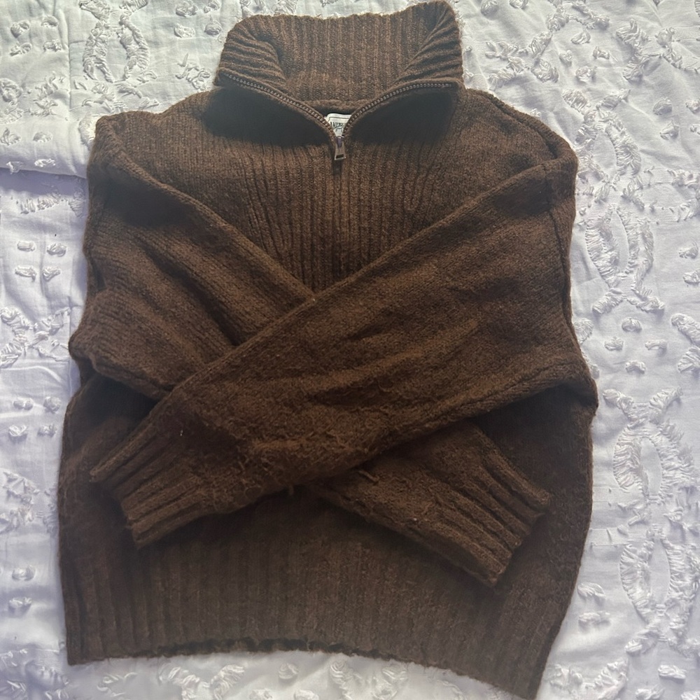 american eagle zip up cardigan